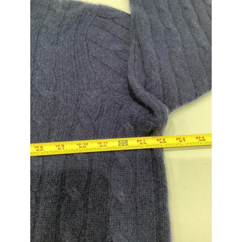 Polo Ralph Lauren Mens Blue Cable Knit 1/4 Zip Cashmere Sweater XXL Heritage - Picture 4 of 12
